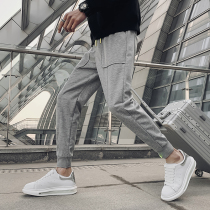 Mens pants Korean version of the trend Joker autumn casual trousers spring and autumn slim feet gray trousers