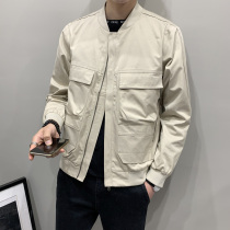 Baseball Collar Jacket 2021 Autumn New Joker Slim Zipper Jacket Men Fashion Trend Handsome Top