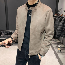 Mens coat 2021 New jacket mens spring and autumn trend Korean casual suede handsome baseball uniform men