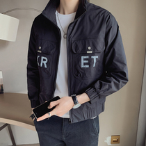 Jacket mens Tide brand 2021 Autumn New Wild slim mens tooling jacket fashion trend temperament jacket men