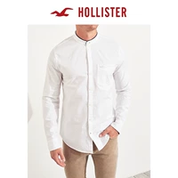 Hollister 2018 mùa thu mới co giãn chặt áo Oxford nam 213699-1 áo sơ mi trắng tay ngắn