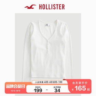 Лонгслив-футболка Hollister (женская) зауженный крой, летняя мягкая рубчик, классической длины