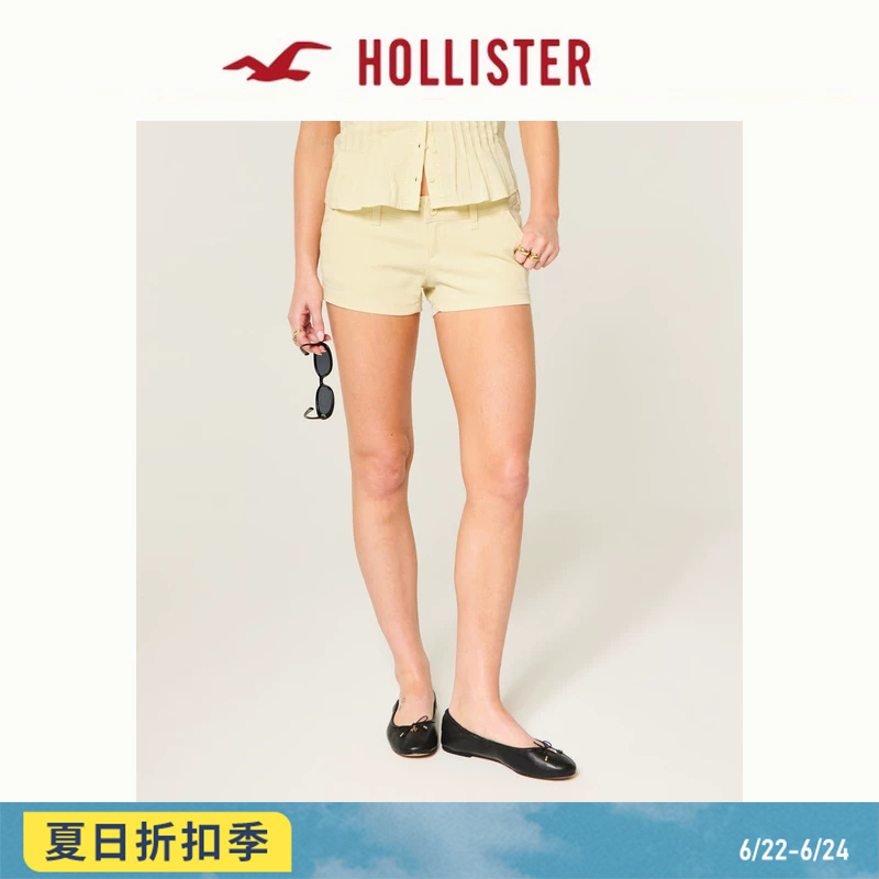Hollister Small Seagull Pattern American Style Comfortable Low-Waist Casual Shorts 26 Summer Women's Clothing 349-6374