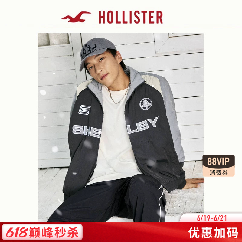 Hollister American-Style Warm Ford Racing Motorcycle Jacket Cotton Coat 25 Autumn and Winter Men's Clothing 332-5128