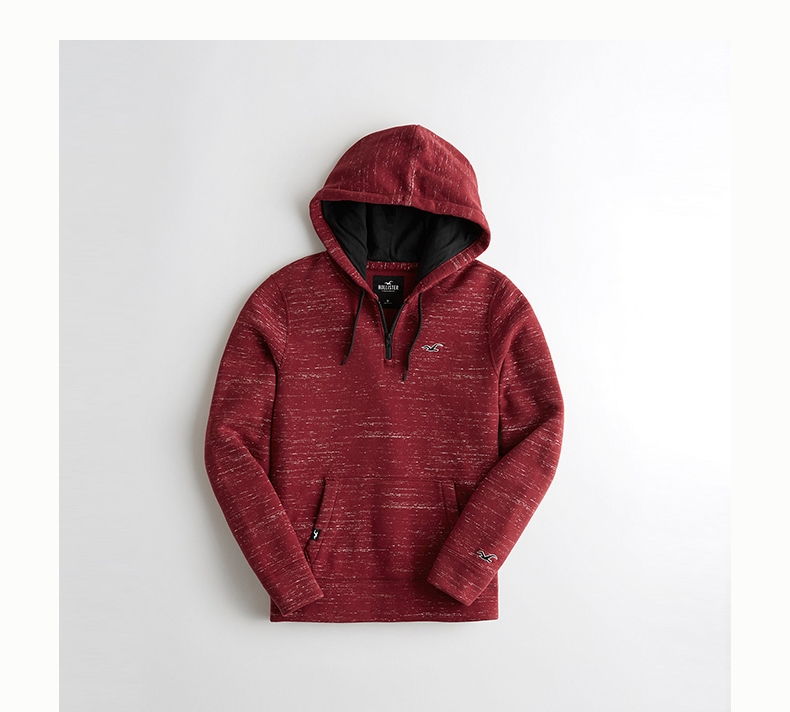 Hollister 2018 mùa thu mới nửa khóa kéo áo len nam 218126-2 ao khoac hoodie