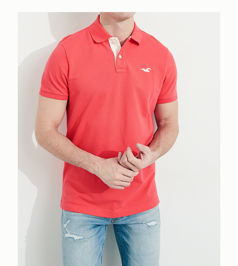 Hollister căng cườm cotton áo sơ mi nam 215463 áo có cổ