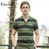Áo sơ mi cá sấu nam POLO 2018 hè mới sọc cotton ngắn tay cỡ lớn áo thun thể thao Áo polo thể thao