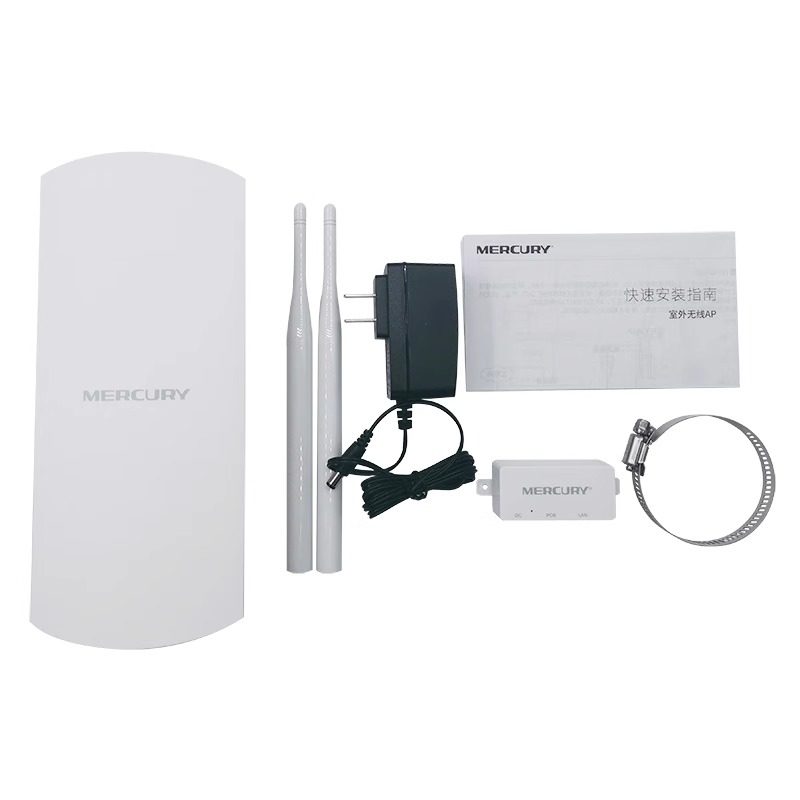 Mercury Ac1200M Outdoor Ap Wireless Router Waterproof Gigabit Dual-Band Omnidirectional Wifi Coverage Poe Power Supply Outdoor Park Scenic Spot Long-Distance Enterprise-Level Commercial Industrial High-Power Base Station