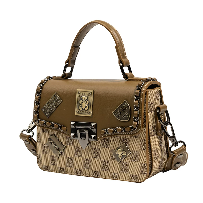 Summer shoulder bag, fashionable retro badge, one-shoulder bag, 2023, western style