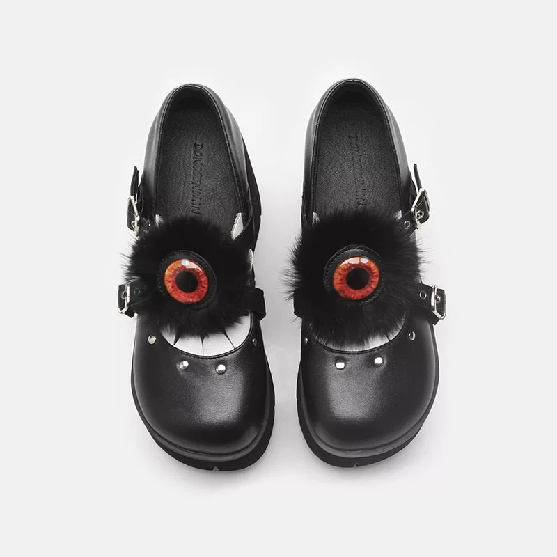 Демонические кожаные туфли gothic, сверхвысокие Mary Jane, Lolita, толстая подова, свободные торт