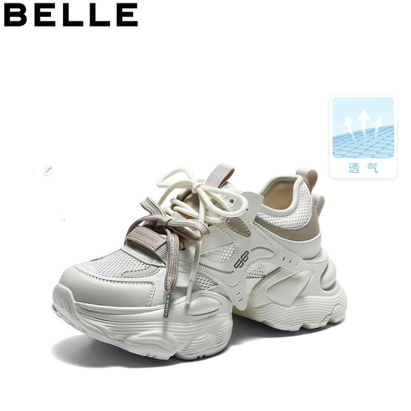Belle Women's Shoes 2026 Summer New Breathable Mesh Thick-Soled Height-Increasing Dad Shoes Sports Casual Shoes F6J1Dbm6