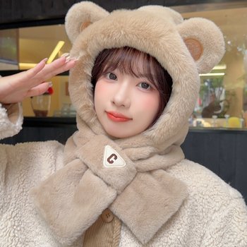 Warm and cold-proof, soft and fluffy hood all in one