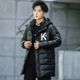 Мужской длинный пуховик, зимняя легкая и тонкая трендовая куртка, средней длины, 2020, в корейском стиле
