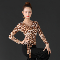 New Latin dance suit S-up woman adult printed long sleeve blouses National Pearten Musudan Dance Dancing Clothes