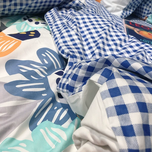 Покрывало, хлопковый брендовый комплект, свежая простыня, пододеяльник, 4 предмета, 3 предмета