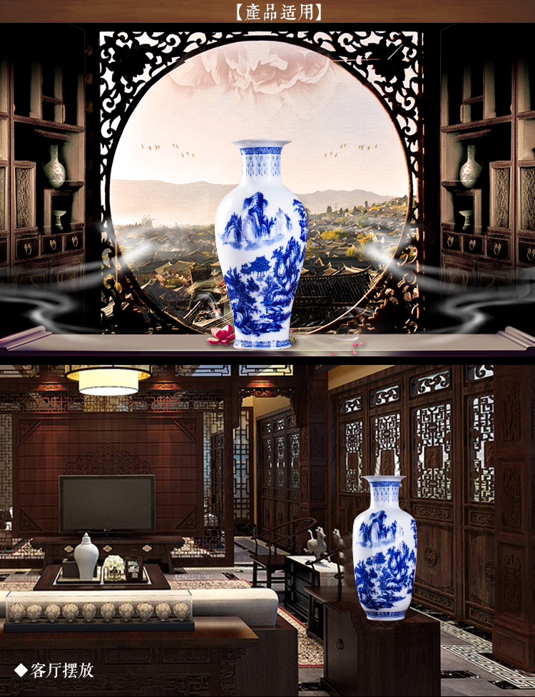 Antique Chinese blue and white porcelain is jingdezhen ceramics vase flower arranging furnishing articles home TV ark, adornment the living room