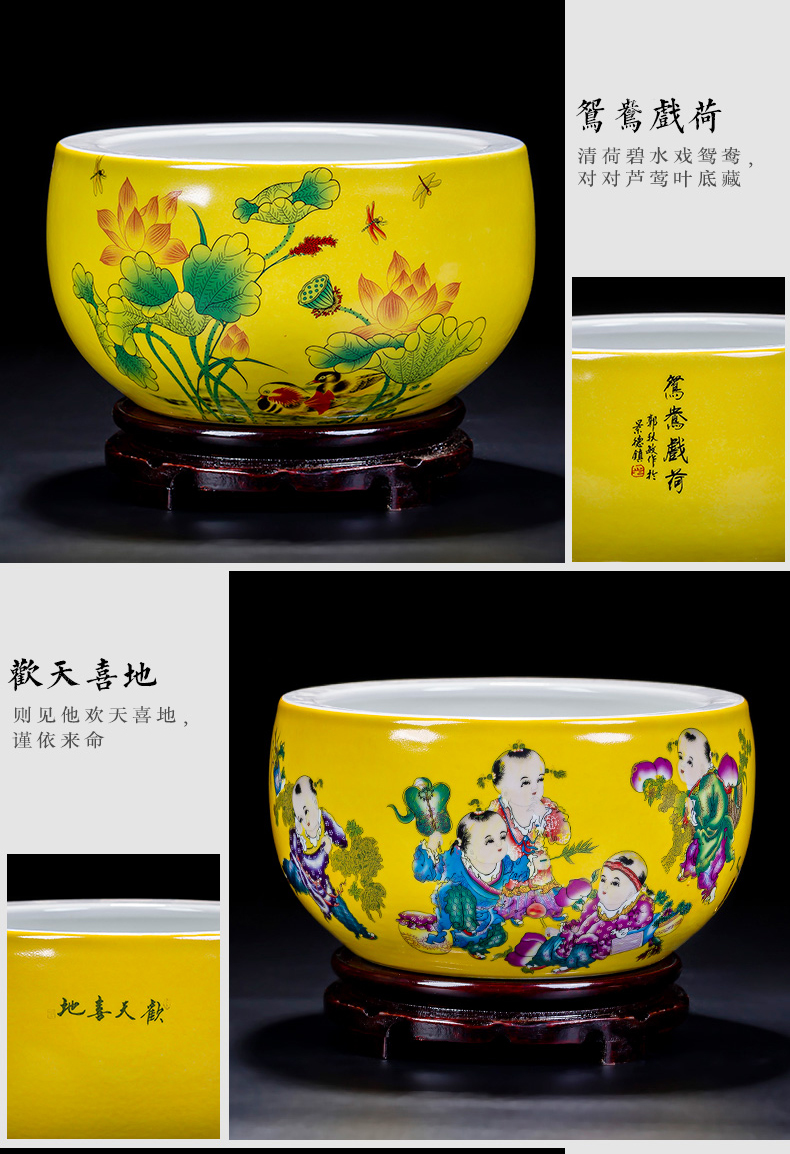 Jingdezhen ceramics cornucopia sitting room porch feng shui aquarium the opened decorative furnishing articles furnishing articles a thriving business. A basin