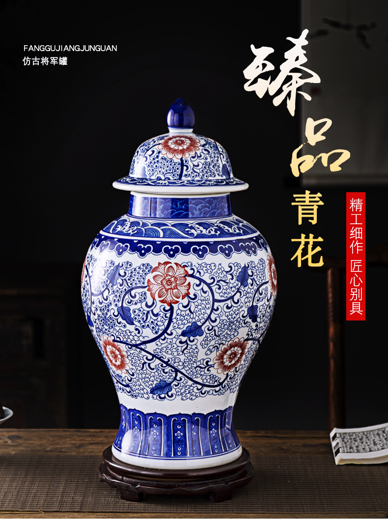 Antique porcelain of jingdezhen ceramics seal storage tank general tea pot sitting room place, home decoration