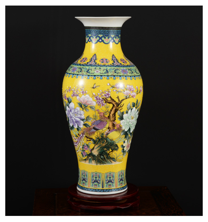 Jingdezhen ceramics powder enamel gets vase landed home sitting room TV ark, adornment is placed large arranging flowers