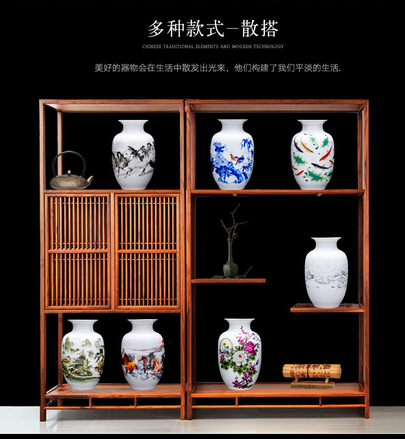 Jingdezhen ceramics floret bottle of dry flower adornment flower arranging Chinese style household living room TV ark, handicraft furnishing articles