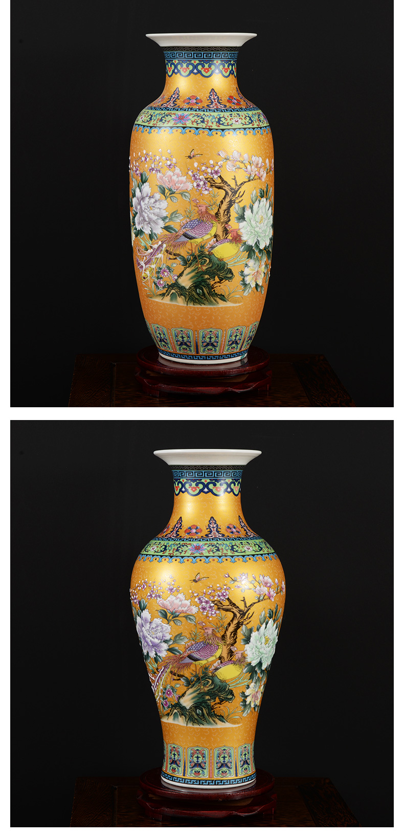 Jingdezhen ceramics powder enamel gets vase landed home sitting room TV ark, adornment is placed large arranging flowers