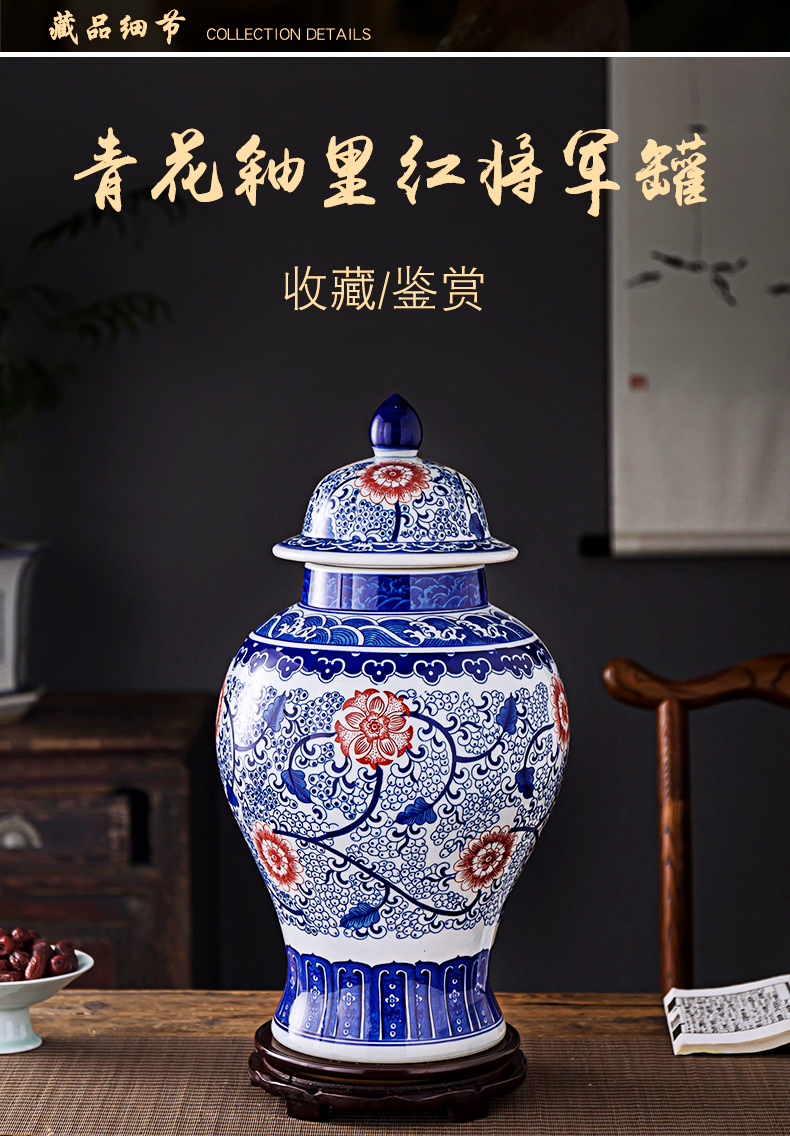 Antique porcelain of jingdezhen ceramics seal storage tank general tea pot sitting room place, home decoration