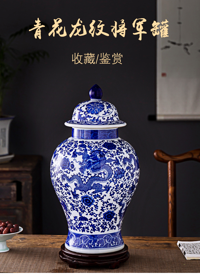 Antique porcelain of jingdezhen ceramics seal storage tank general tea pot sitting room place, home decoration