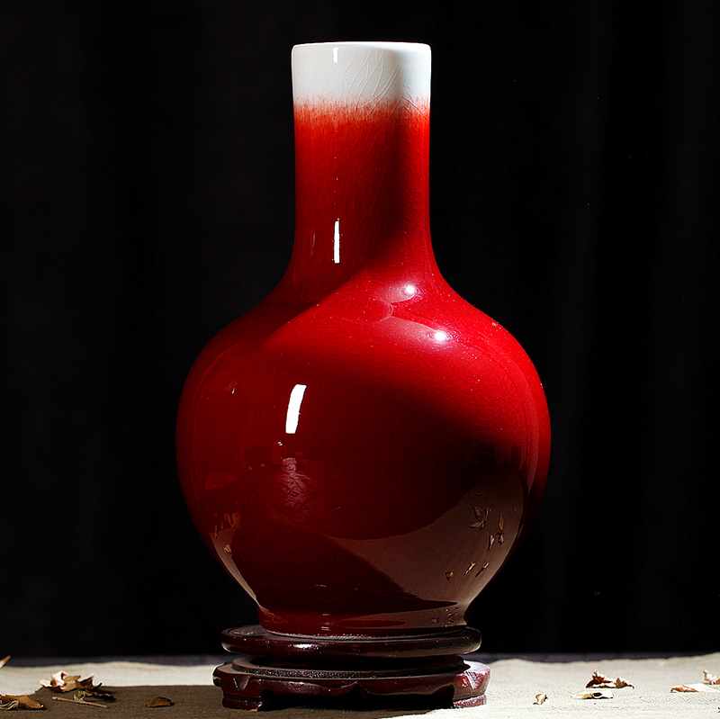 Jingdezhen ceramics vase art lang up up red household act the role ofing is tasted sitting room decoration classical handicraft furnishing articles