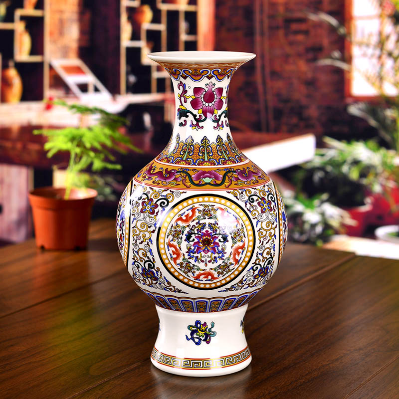 Jingdezhen ceramics enamel enamel floret bottle of modern fashion household act the role ofing is tasted classical handicraft furnishing articles sitting room