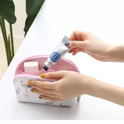 Portable small mini cosmetic bag Multi-function Korean simple large-capacity cute girl portable clutch