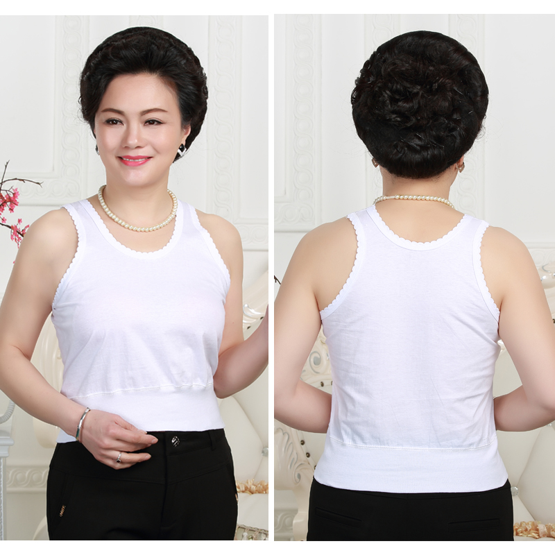 2 mảnh mùa hè trung niên nữ mẹ cotton yếm áo yếm người già kích thước lớn lỏng lẻo đáy quần lót áo bra quây