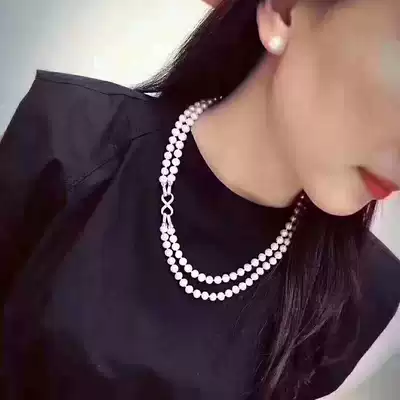 DIY jewelry accessories 925 silver button pearl necklace micro inlay zircon high grade necklace hand buckle connection buckle