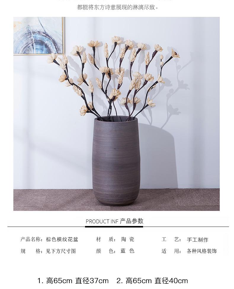 Green, the plants of large diameter pottery flowerpot restoring ancient ways is I and contracted ceramic vases, indoor plant decoration cylinder water jugs