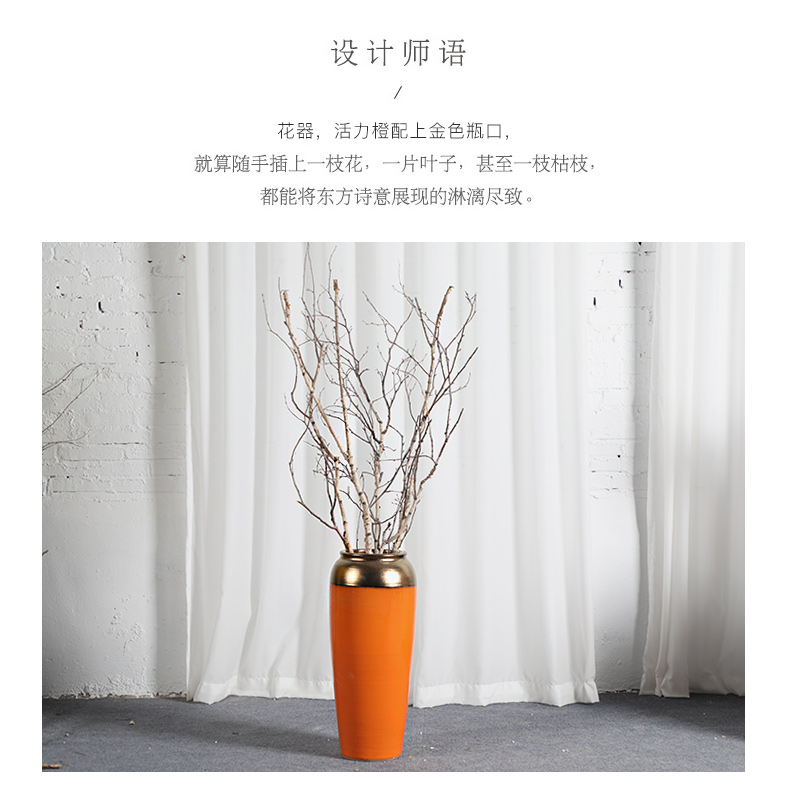 Modern American jingdezhen ceramic vase Jane furnishing articles dried flower arranging flowers sitting room decorate floor decoration household act the role ofing is tasted