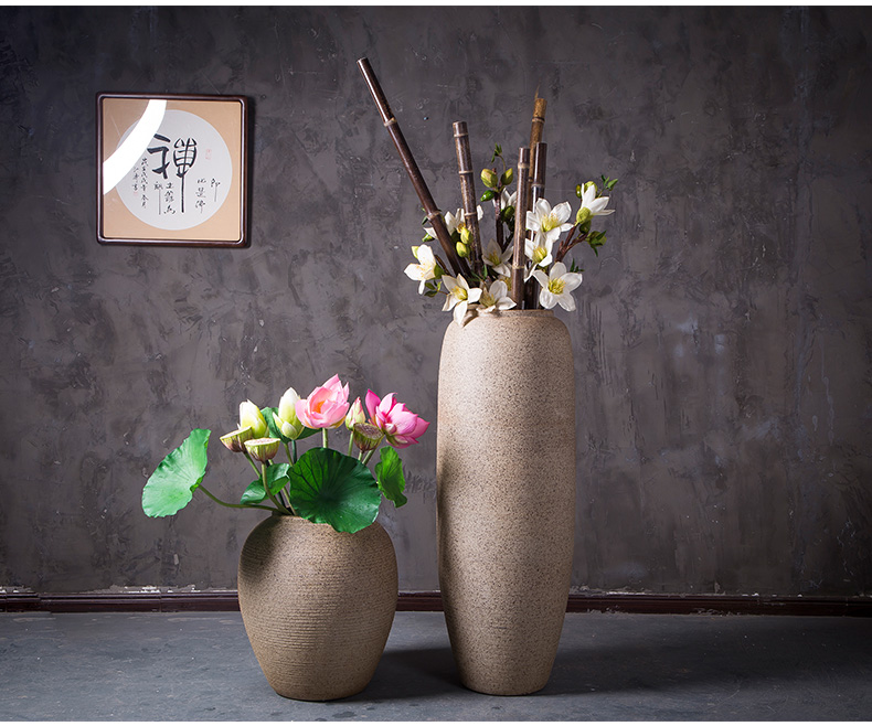 Jingdezhen modern landing big vases, ceramic flower pot courtyard garden pottery urn furnishing articles contracted sitting room adornment