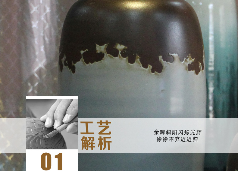 Jingdezhen ceramic vase landing white vase modern European sitting room hotel villa place big flower, flower arrangement