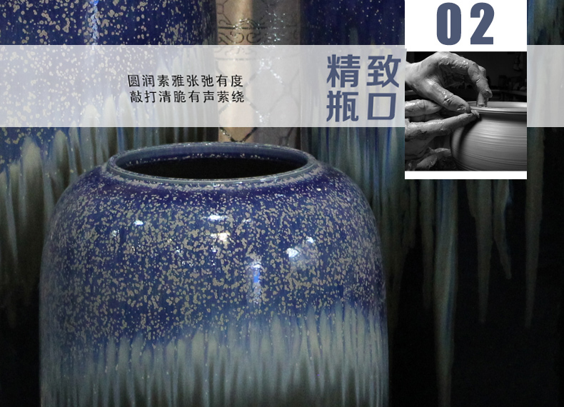 POTS of new Chinese style villa home furnishing articles ceramic cylinder ground vase vase vase household decoration decoration