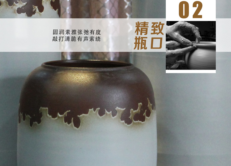 Jingdezhen ceramic vase landing white vase modern European sitting room hotel villa place big flower, flower arrangement