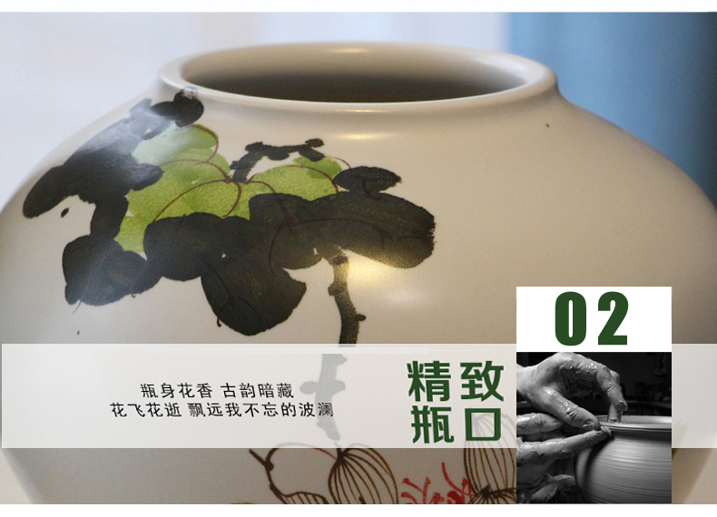 Modern new Chinese style is pure hand - made lotus between three - piece ceramic vase example household act the role ofing is tasted decorative porcelain furnishing articles