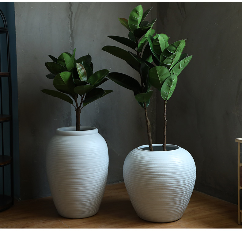 Jingdezhen ceramic large vases, flower arrangement sitting room place I and contracted white checking pottery landing big flower pot