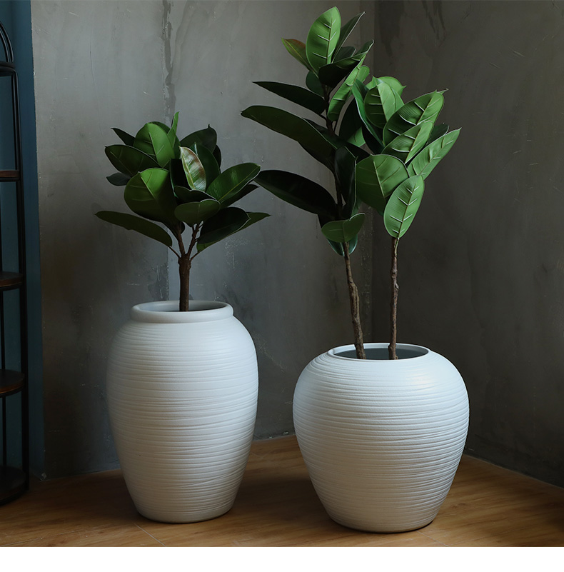 Jingdezhen ceramic large vases, flower arrangement sitting room place I and contracted white checking pottery landing big flower pot