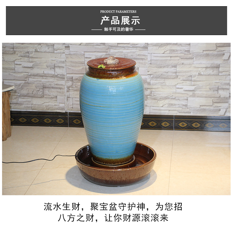 Ceramic European sitting room ground water fountain creative furnishing articles ornaments large - scale humidifier wedding gift