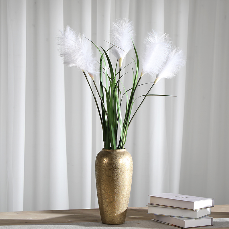 Light the key-2 luxury of new Chinese style plating gold ceramic vase simulation flower suit I and contracted sitting room porch decorate furnishing articles
