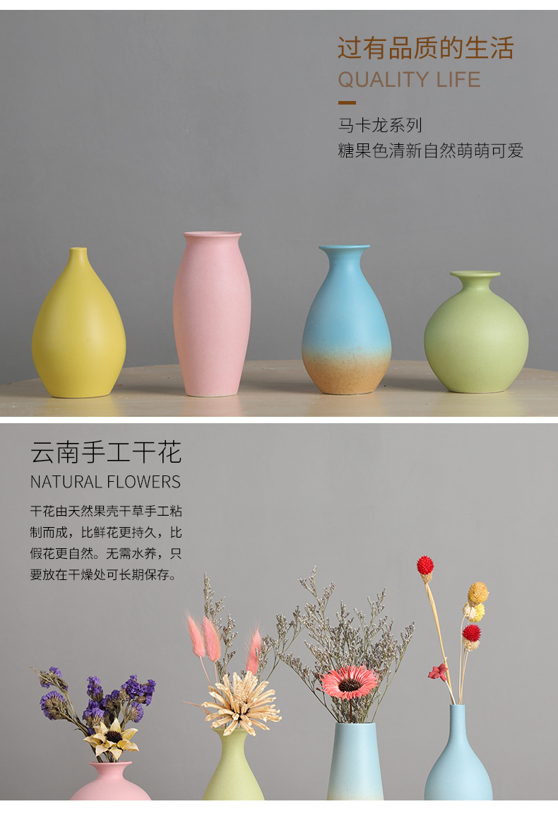 Ceramic floret bottle furnishing articles household dried flower arranging flowers sitting room adornment Nordic marca dragon TV ark adornment by hand