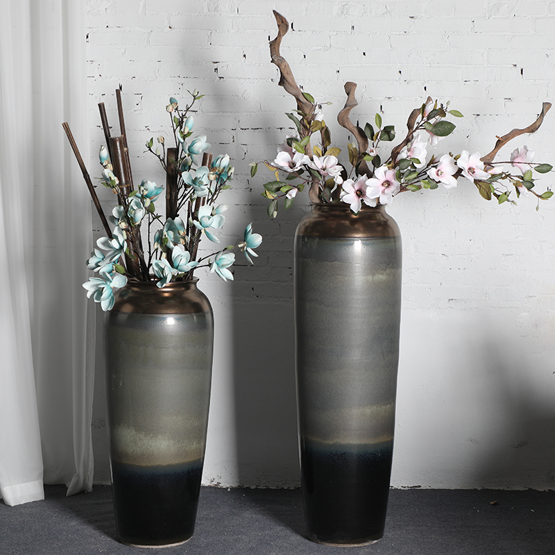 Light European - style key-2 luxury furnishing articles sitting room of large vase flower arranging I and contracted emerald green checking pottery hotel decoration