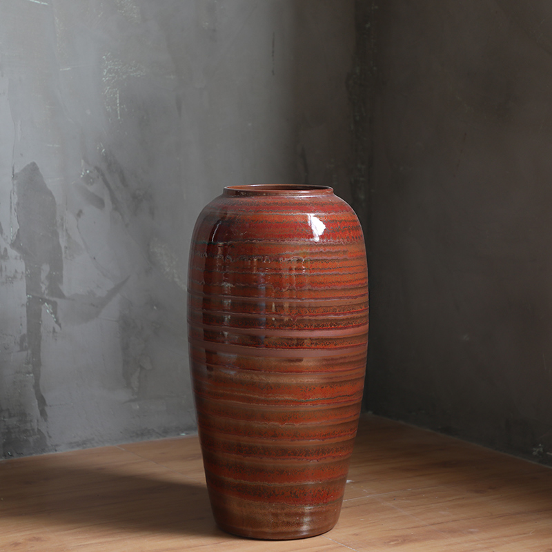 Clearance tail cargo handling of jingdezhen ceramic dry flower water raise floor vase retro flower arrangement sitting room place flowerpot