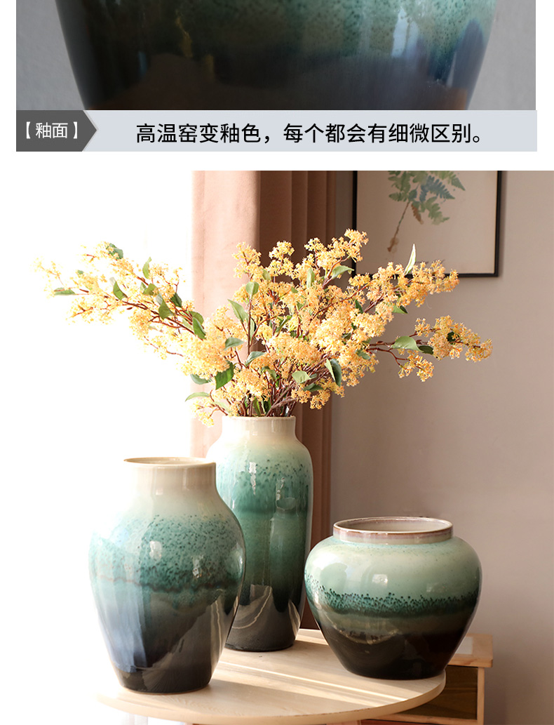 Jingdezhen ceramic up vases, pottery furnishing articles example room living room TV cabinet decoration of new Chinese style floral suit