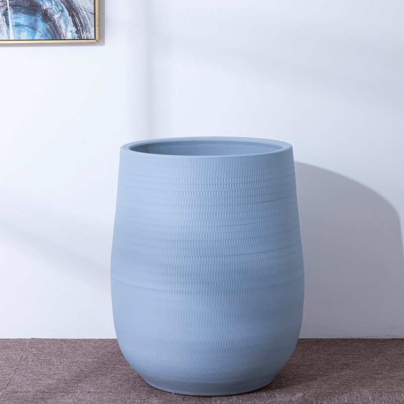 Green, the plants in northern Europe grey ceramic vase flowerpot I and contracted indoor plant decoration cylinder hydroponic POTS of large diameter