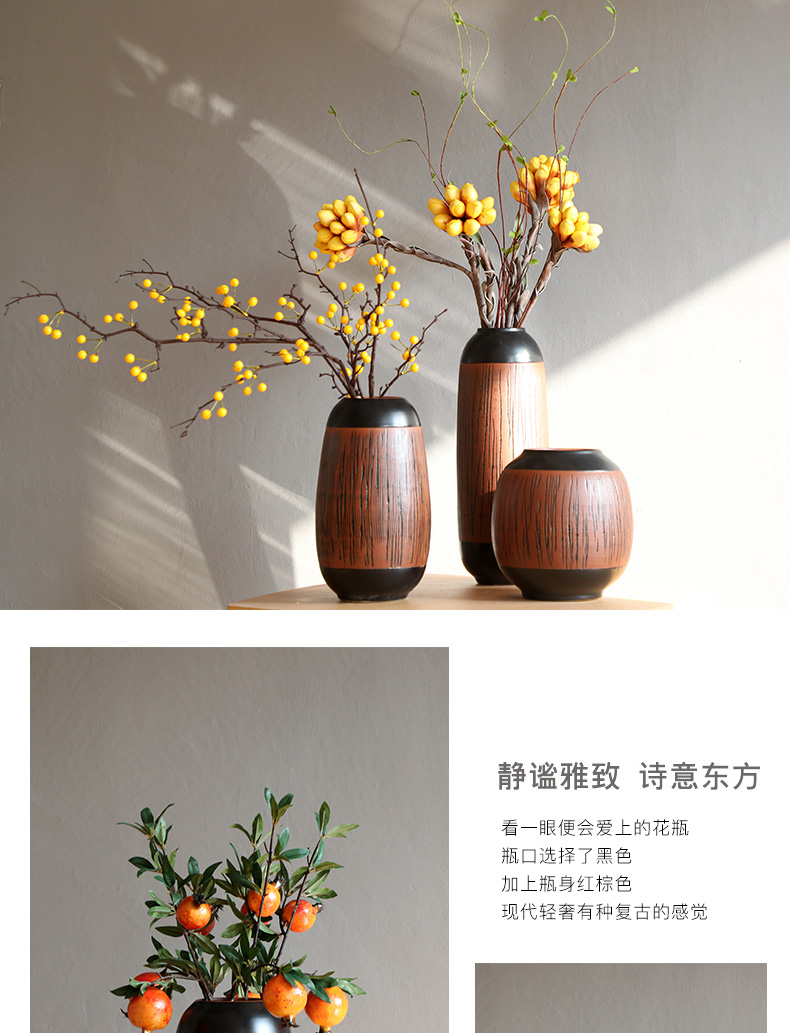 Mesa vases, ceramic hotel villa clubhouse dried flowers, flower arrangement, the sitting room porch place creative European - style decoration decoration