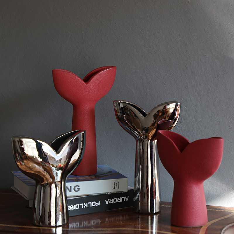 Modern urban light excessive high temperature ceramic flower arranging furnishing articles contracted wind porch tail between example bedroom adornment flowers